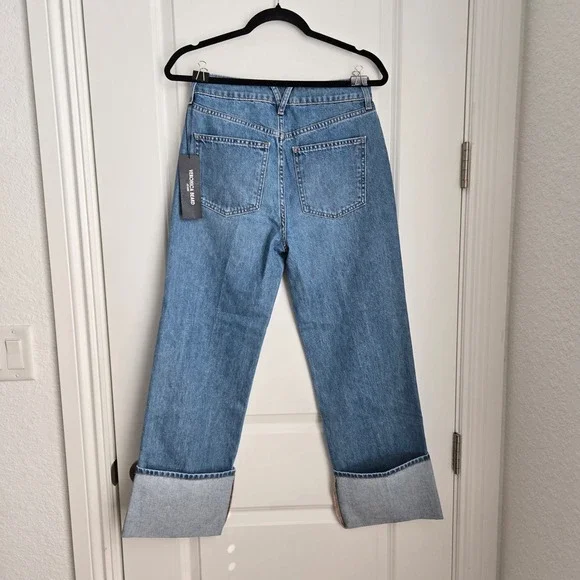 Veronica Beard Dylan High Rise Full Length Straight Leg Jeans 27 Cuffed NWT - Picture 3 of 9